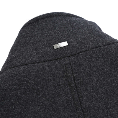 Herno Cappotto Con Collo Ecopelliccia Jacket in Anthracite Logo