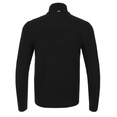 Herno Cardigan In Maglia E Nylon Imbot Hybrid Knitwear in Black Back