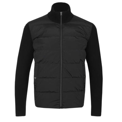 Herno Cardigan In Maglia E Nylon Imbot Hybrid Knitwear in Black