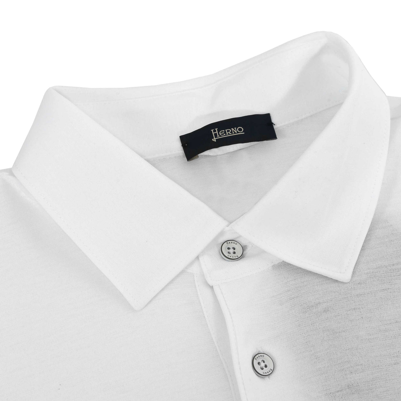 Herno M.C Jersey Polo Shirt in White Collar