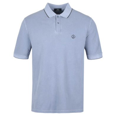 Herno Pique Polo Shirt in Azzurro Blue