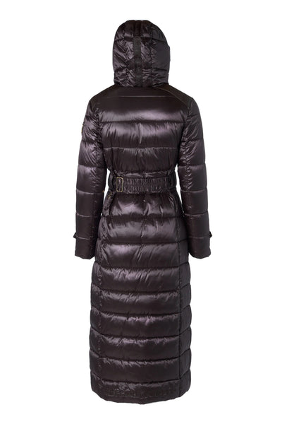 Holland Cooper Arosa Quilted Longline Ladies Coat in Chocolate Back