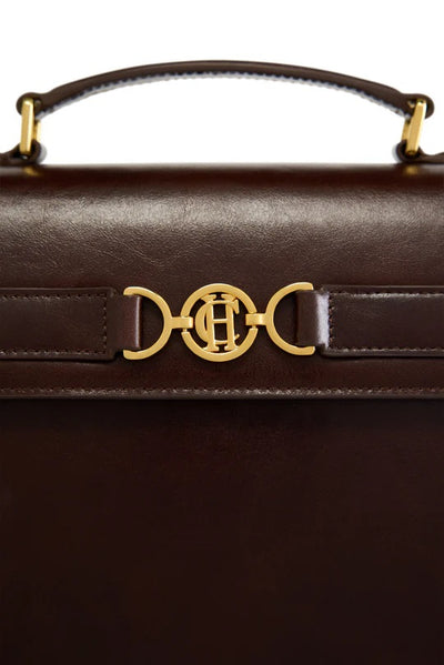 Holland Cooper Cambridge Bag in Chestnut Leather Logo