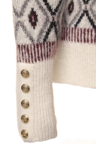 Holland Cooper Fairisle Knitwear in Cream Cuff