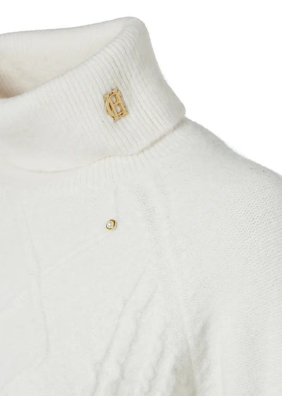 Holland Cooper Harlow Roll Neck Knit in Ecru Logo