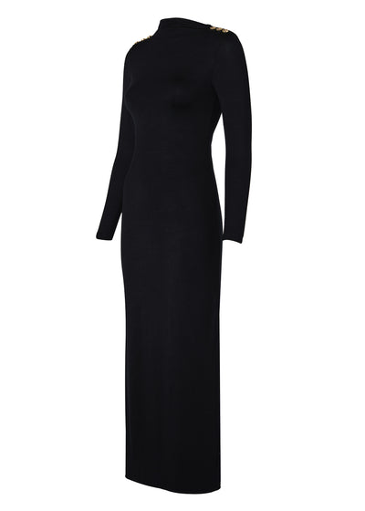 Holland Cooper Harper Long Sleeve Maxi Dress in Black Angle