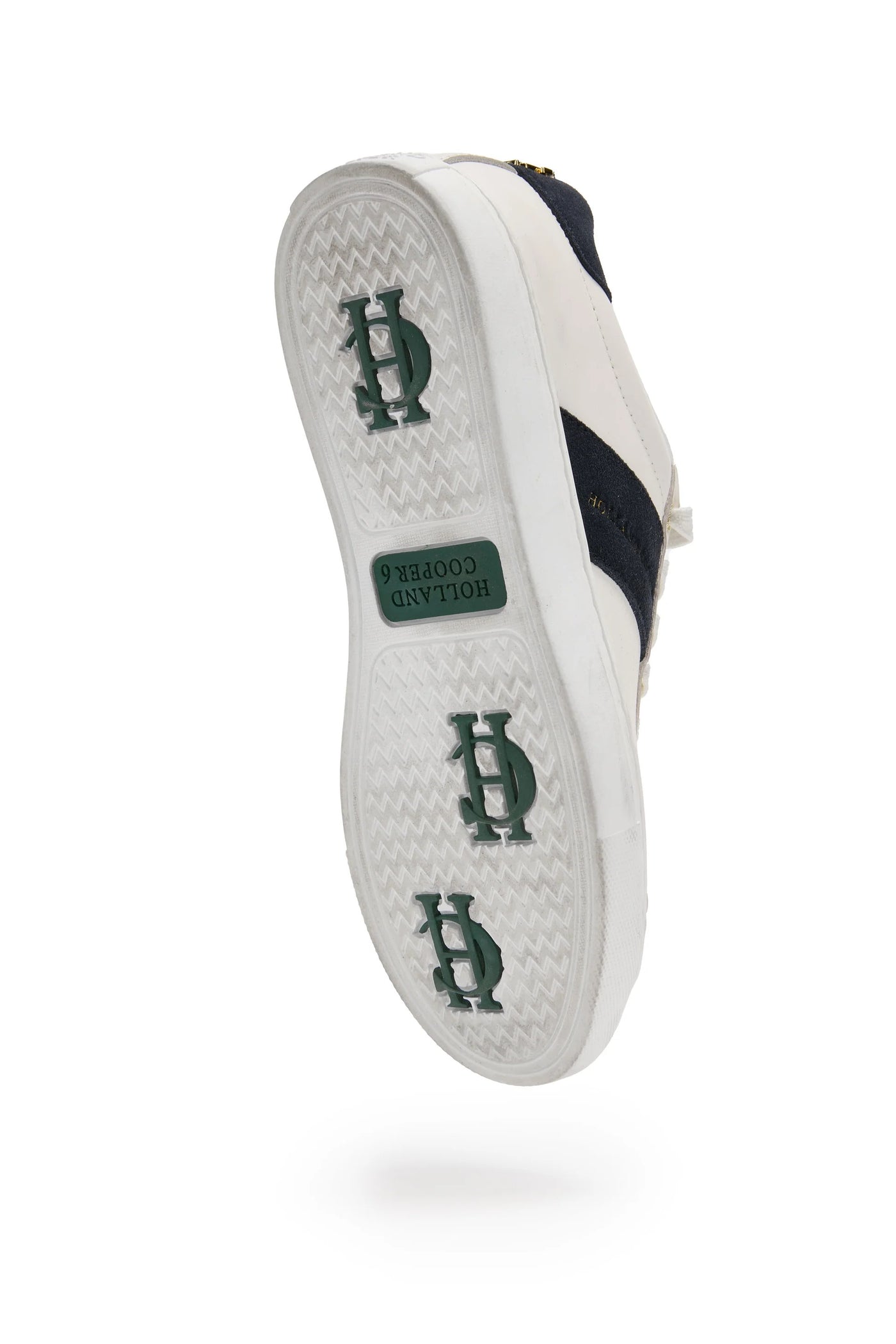 Holland Cooper Knightsbridge Court Ladies Trainer in White Navy Sole