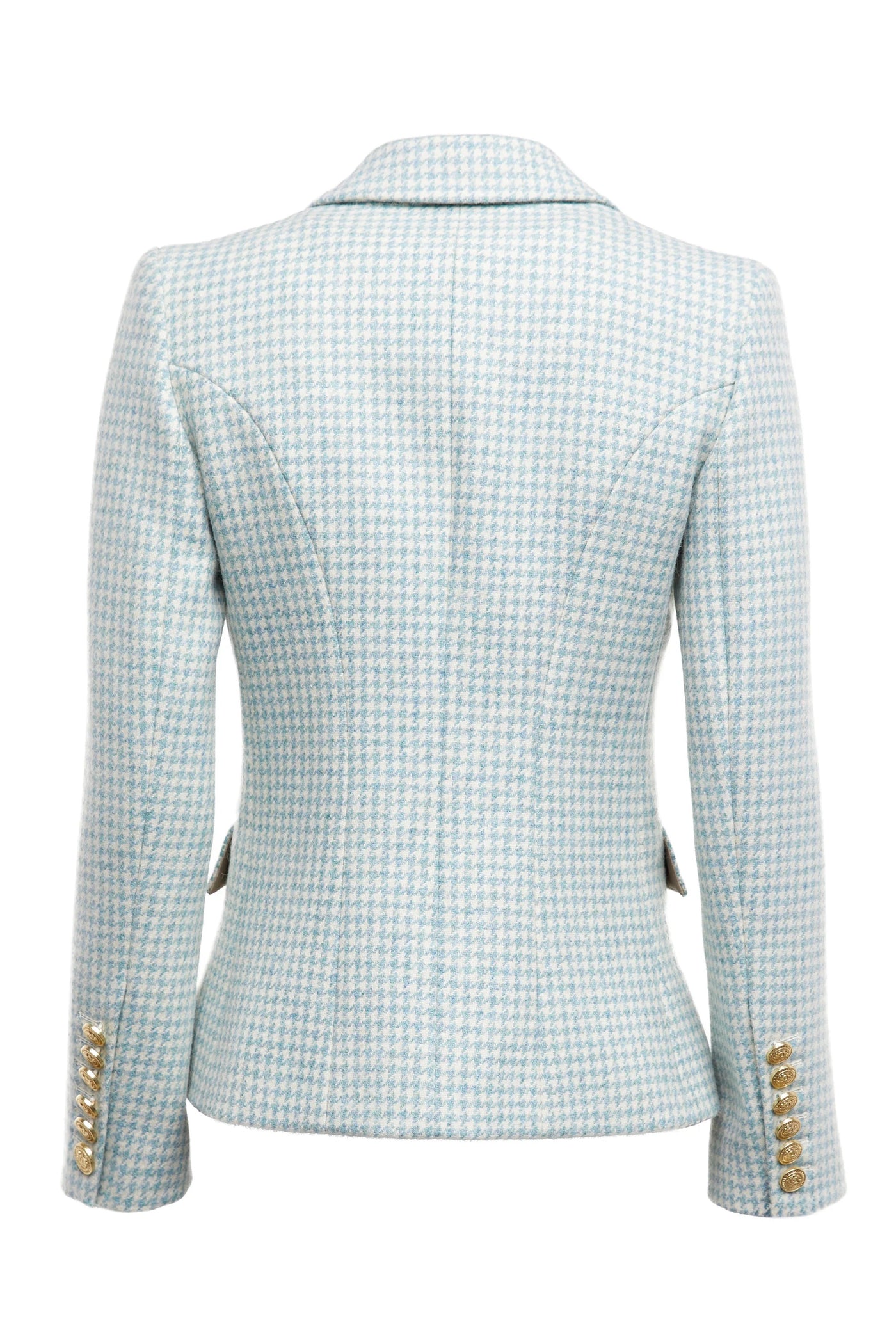 Holland Cooper Knightsbridge Ladies Blazer in Teal Houndstooth Back