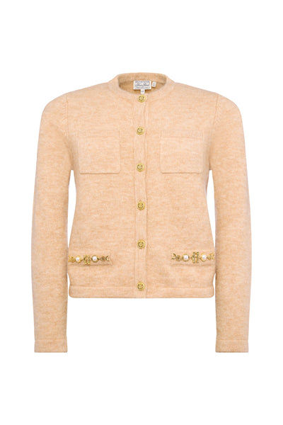 Holland Cooper Lucinda Cardigan in Camel Front