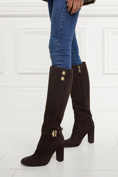Holland Cooper Marlborough Knee Boot in Chocolate Model