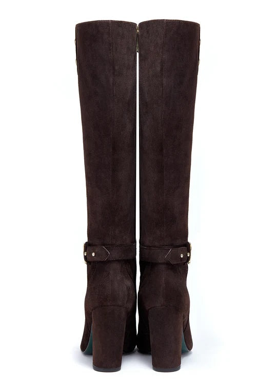 Holland Cooper Marlborough Knee Boot in Chocolate Pair Back