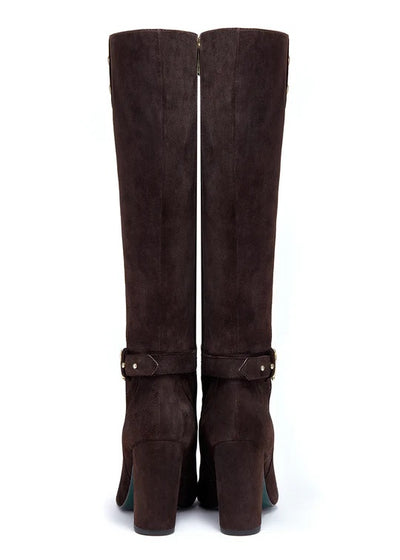 Holland Cooper Marlborough Knee Boot in Chocolate Pair Back