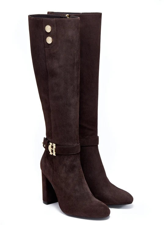 Holland Cooper Marlborough Knee Boot in Chocolate Pair