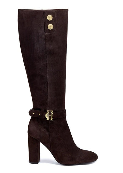 Holland Cooper Marlborough Knee Boot in Chocolate Side