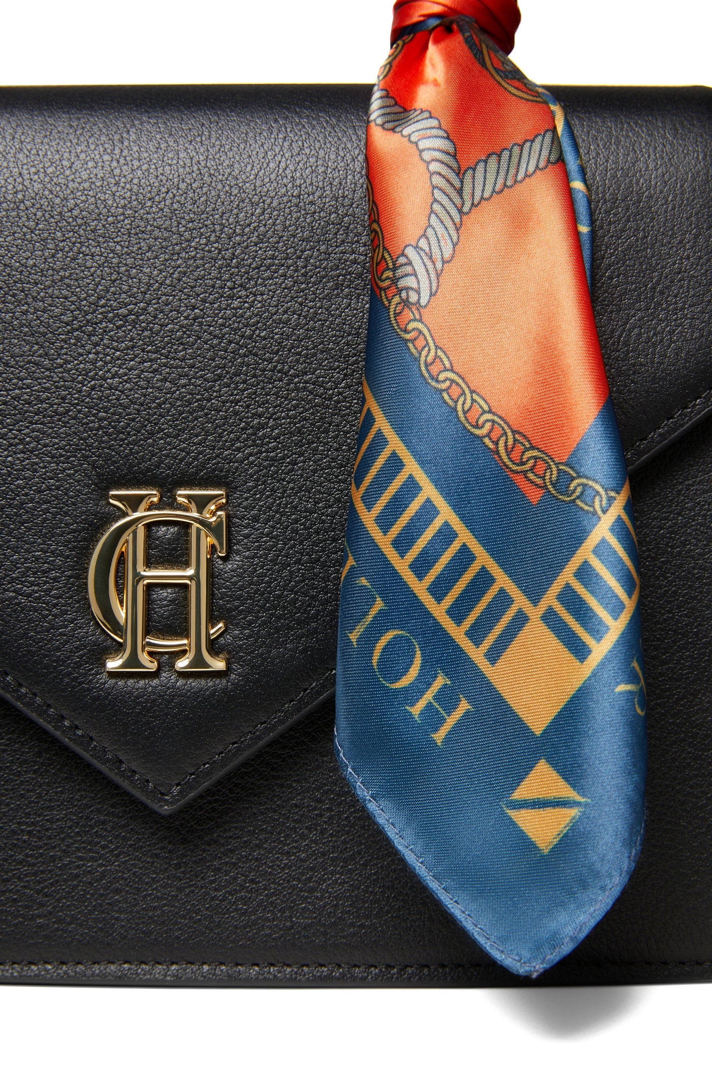 Holland Cooper Mayfair Scarf Bag in Black Detail