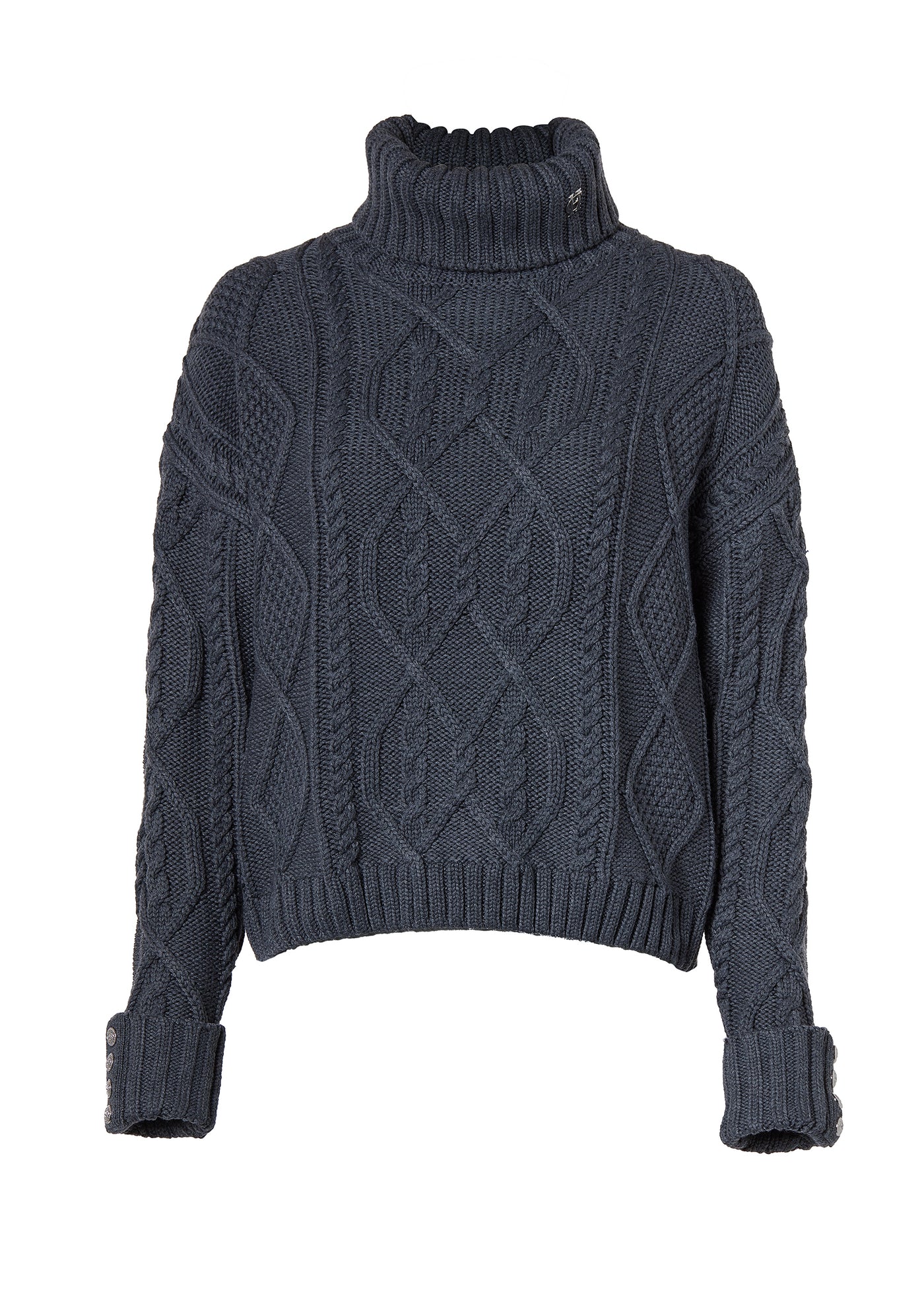 Holland Cooper Noveli Cable Knit in Charcoal Front