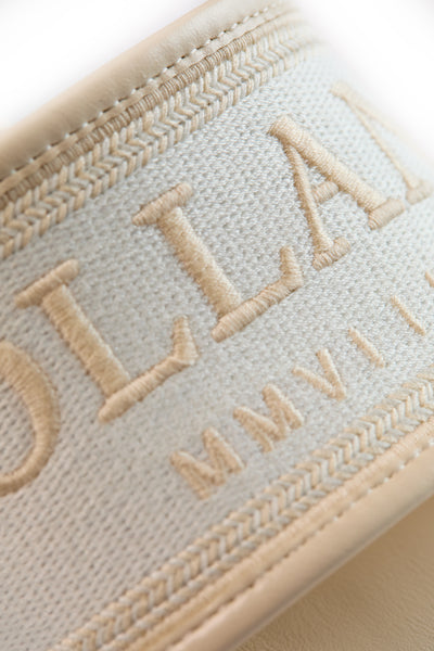 Holland Cooper Pimlico Mule Shoe in Cream Ecru Logo