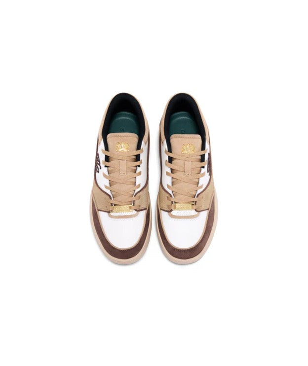 Holland Cooper Retro Ladies Trainer in Taupe Tan Nude Birdseye