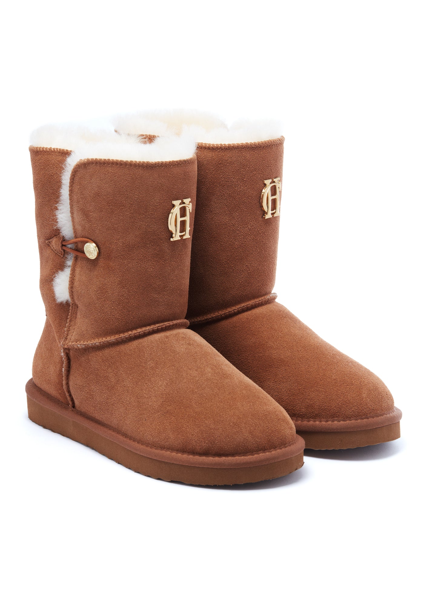 Holland Cooper Shearling Boot in Tan Pair