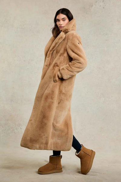 Holland Cooper Shearling Platform Boot in Tan