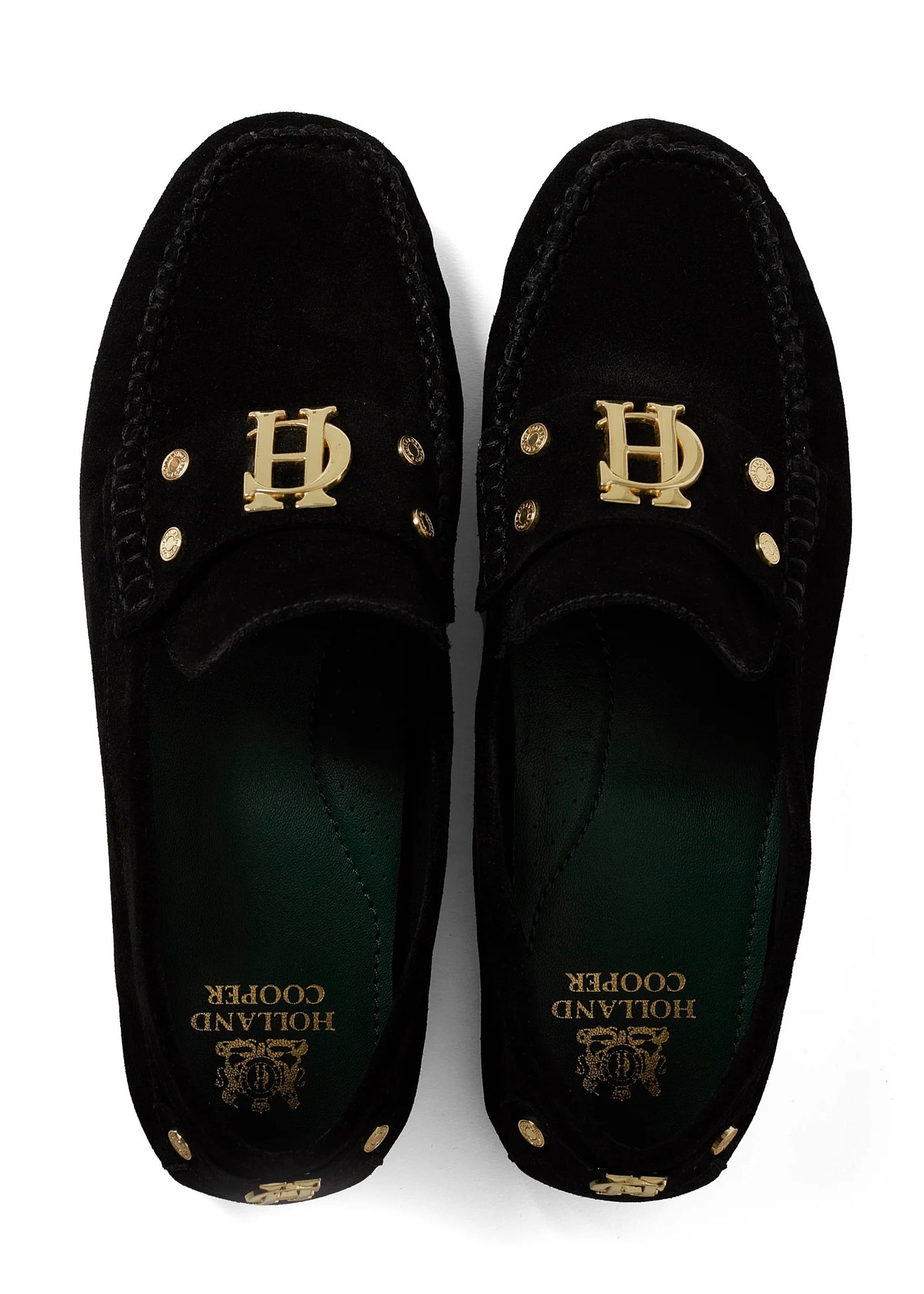 Holland Cooper The Driving Loafer Shoe in Black Birdseye