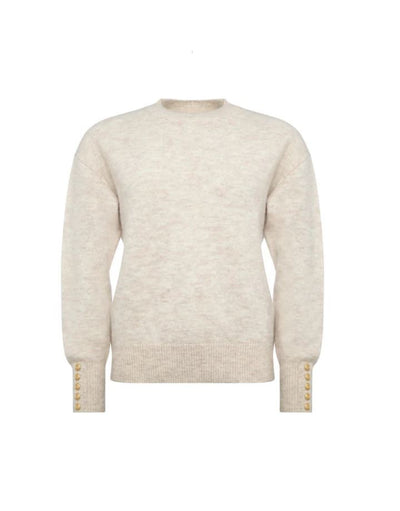 Holland Cooper Tori Crew Knit in Barley Front