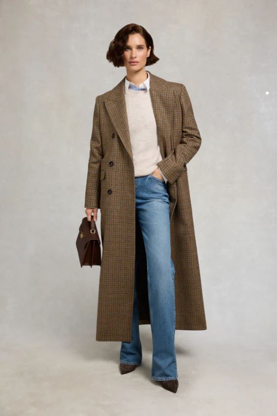 Holland Cooper Tori Crew Knit in Barley Model Front