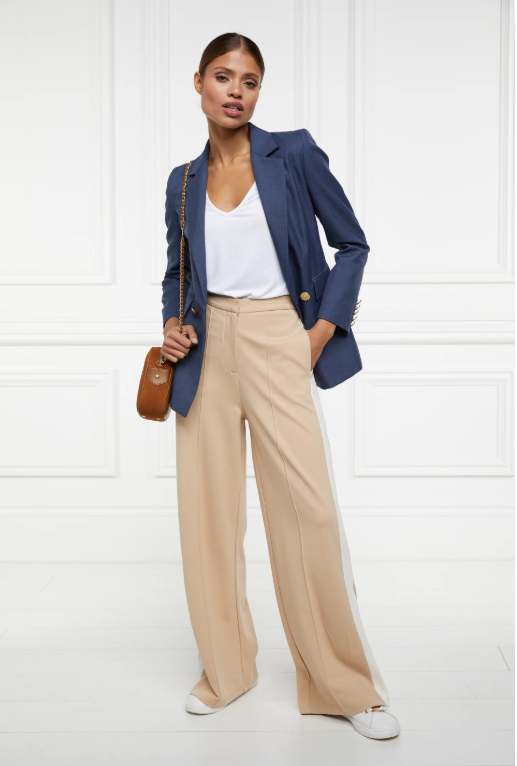 Holland Cooper Wide Leg Pant in Camel Model 2