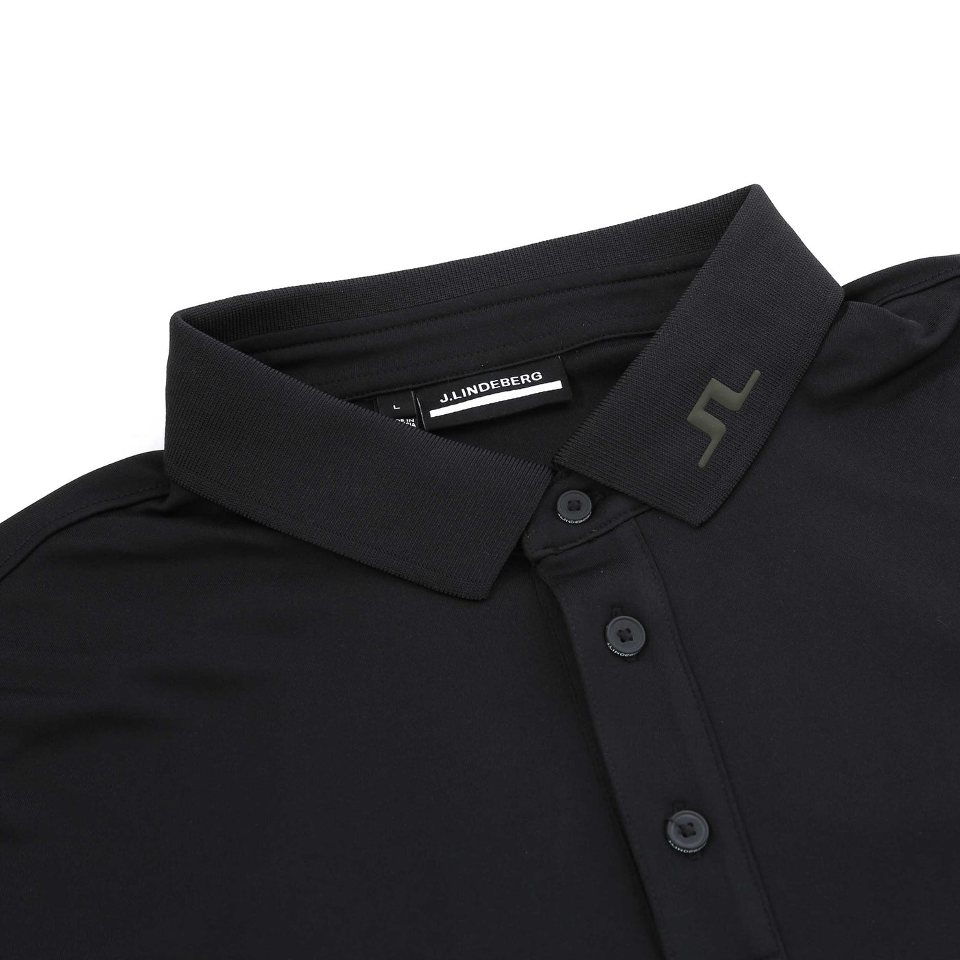 J.Lindeberg KV Print Polo Shirt in Black Collar