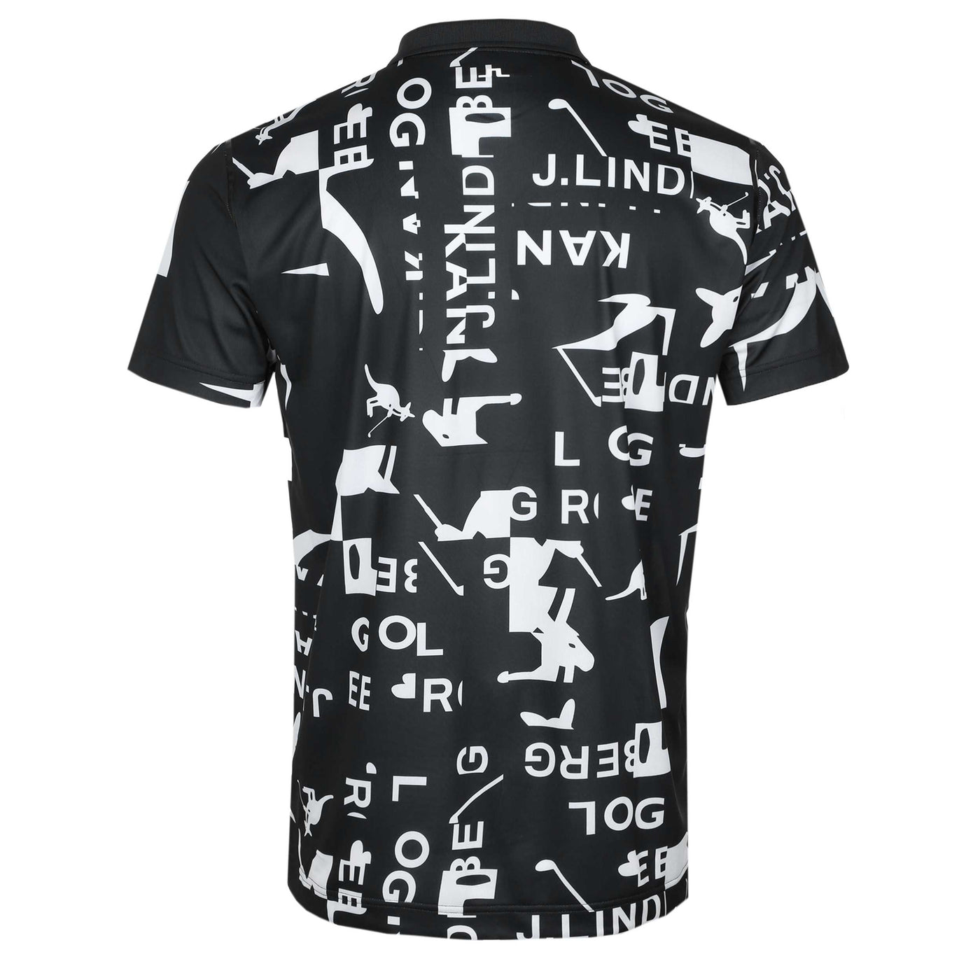 J.Lindeberg Miro Print Polo Shirt in Kangol Black White