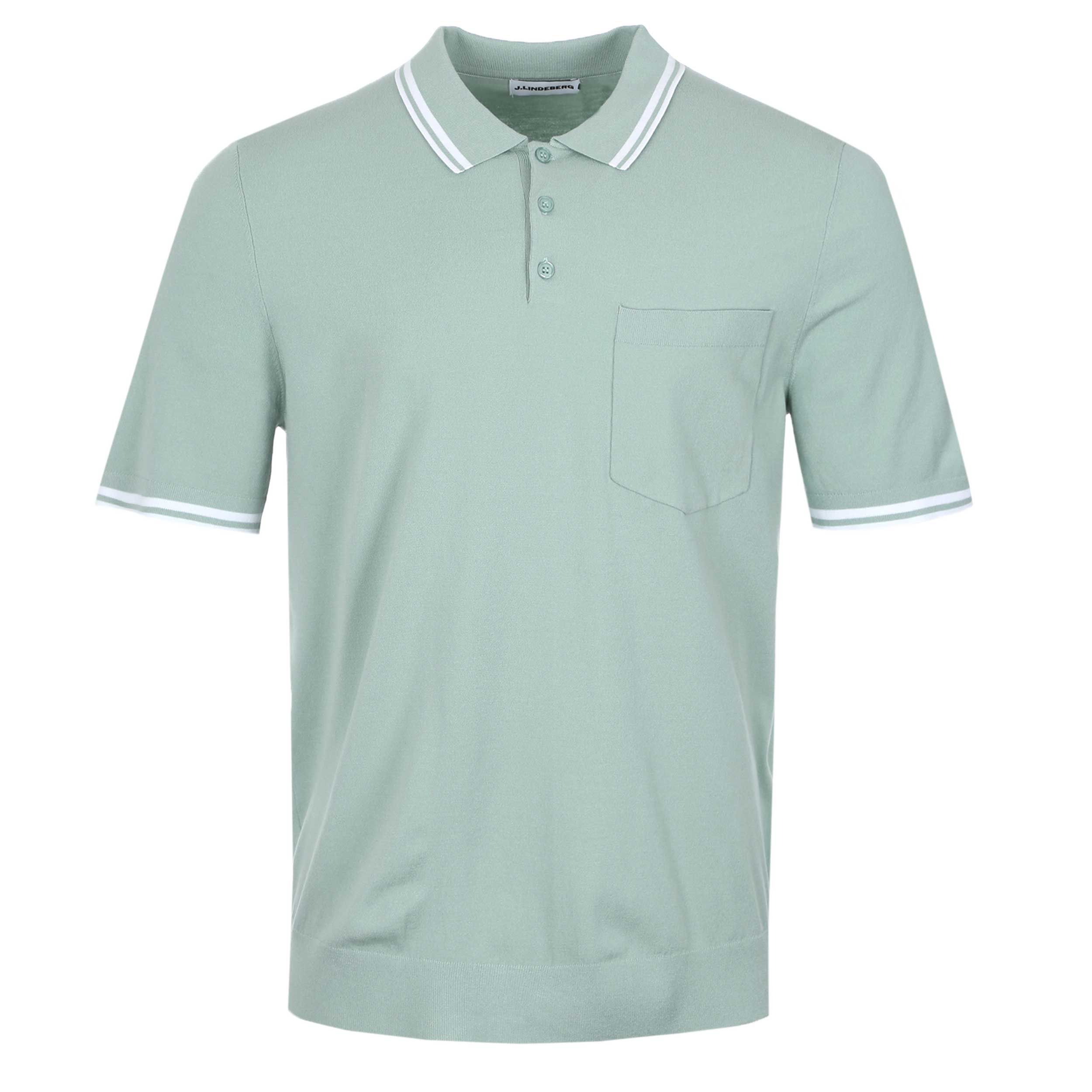 J.Lindeberg Ramon Knit SS Polo Shirt in Jadeite