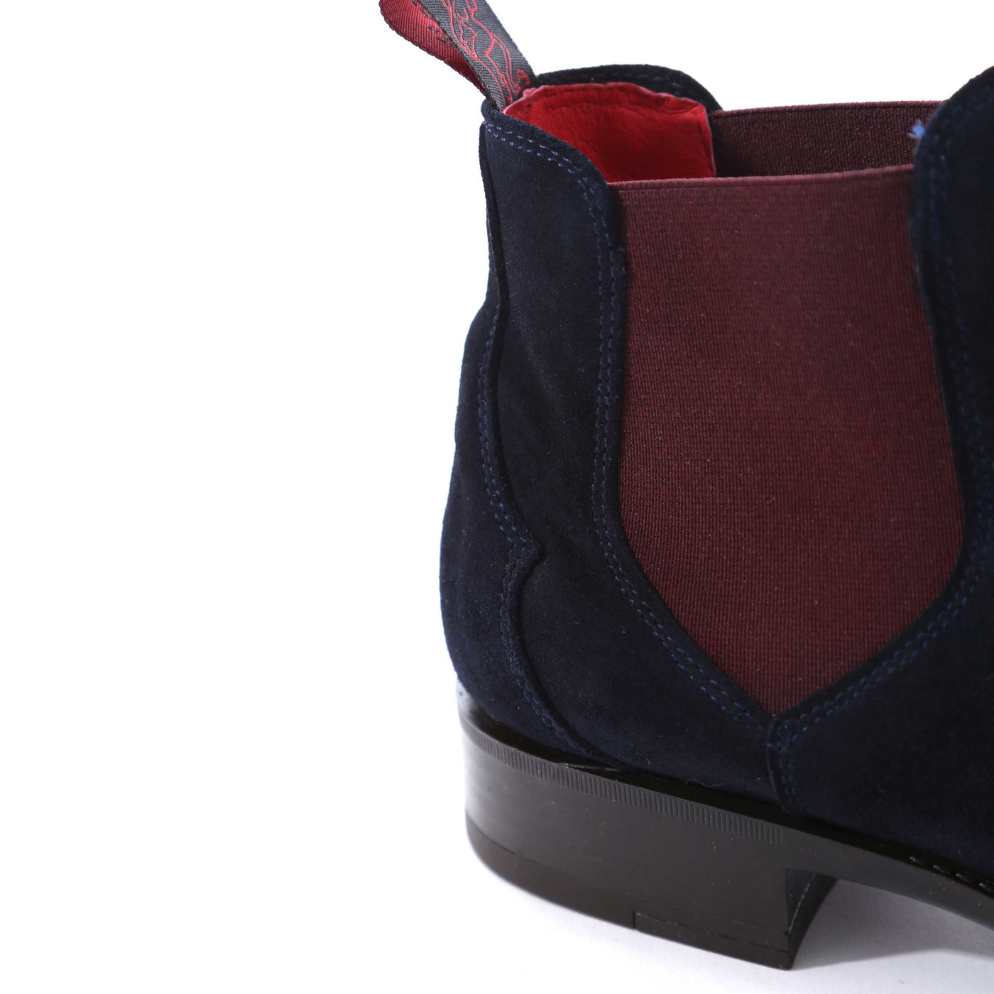 Jeffery West Nico Chelsea Boot in Navy Suede Heel