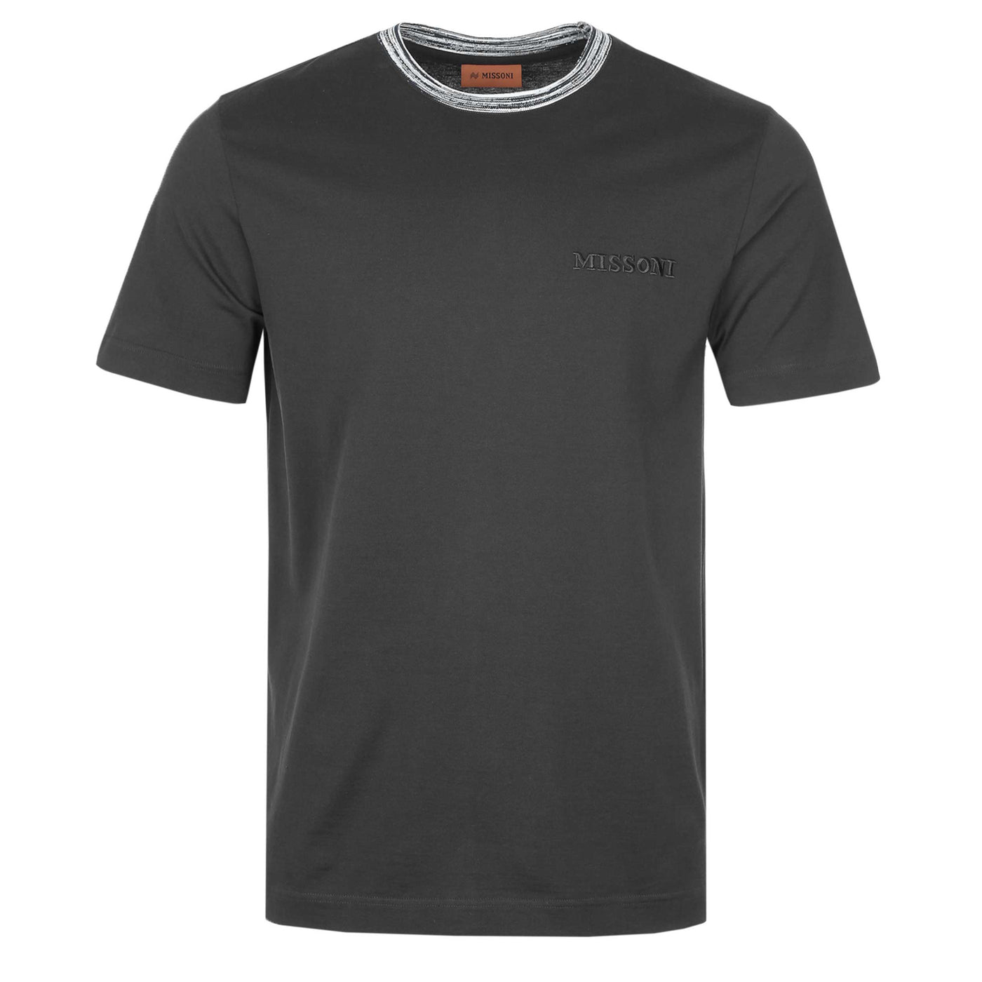 Missoni Stripe Collar T-Shirt in Black