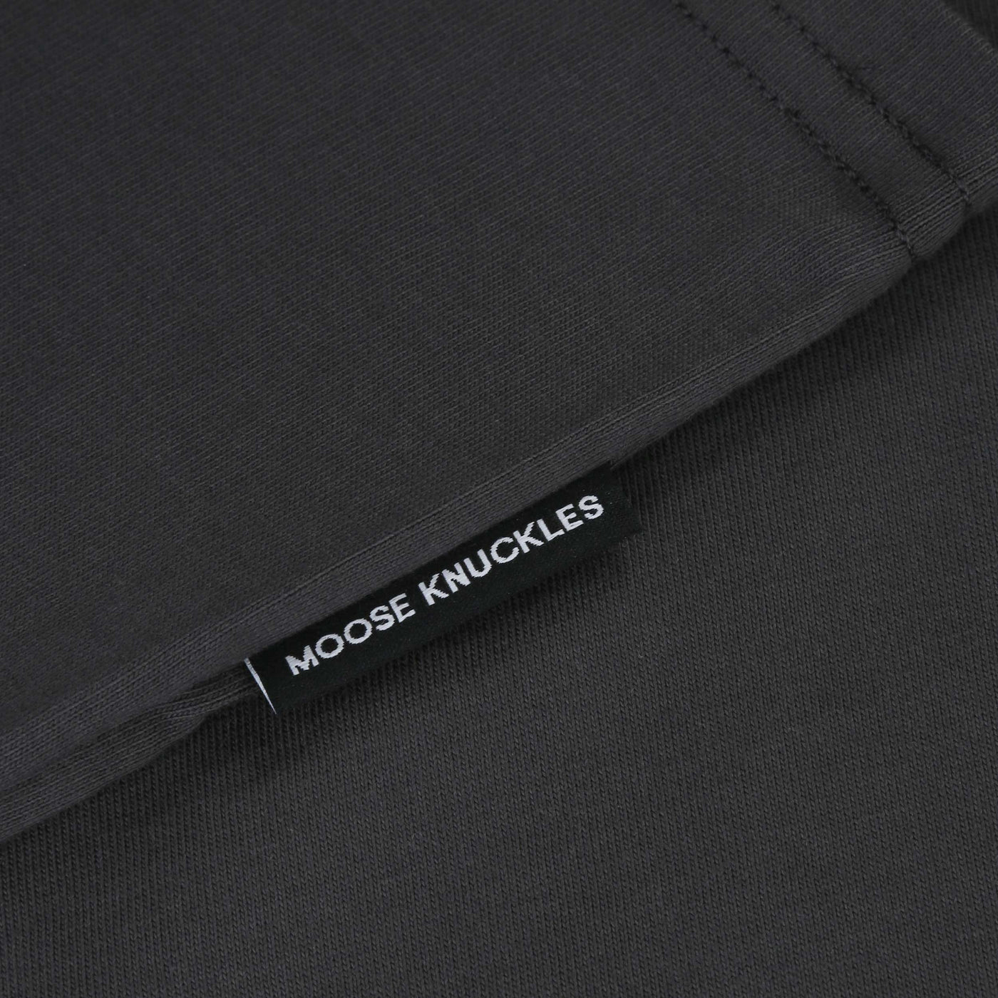 Moose Knuckles Chamblee Leaf T-Shirt in Cement Logo Tab