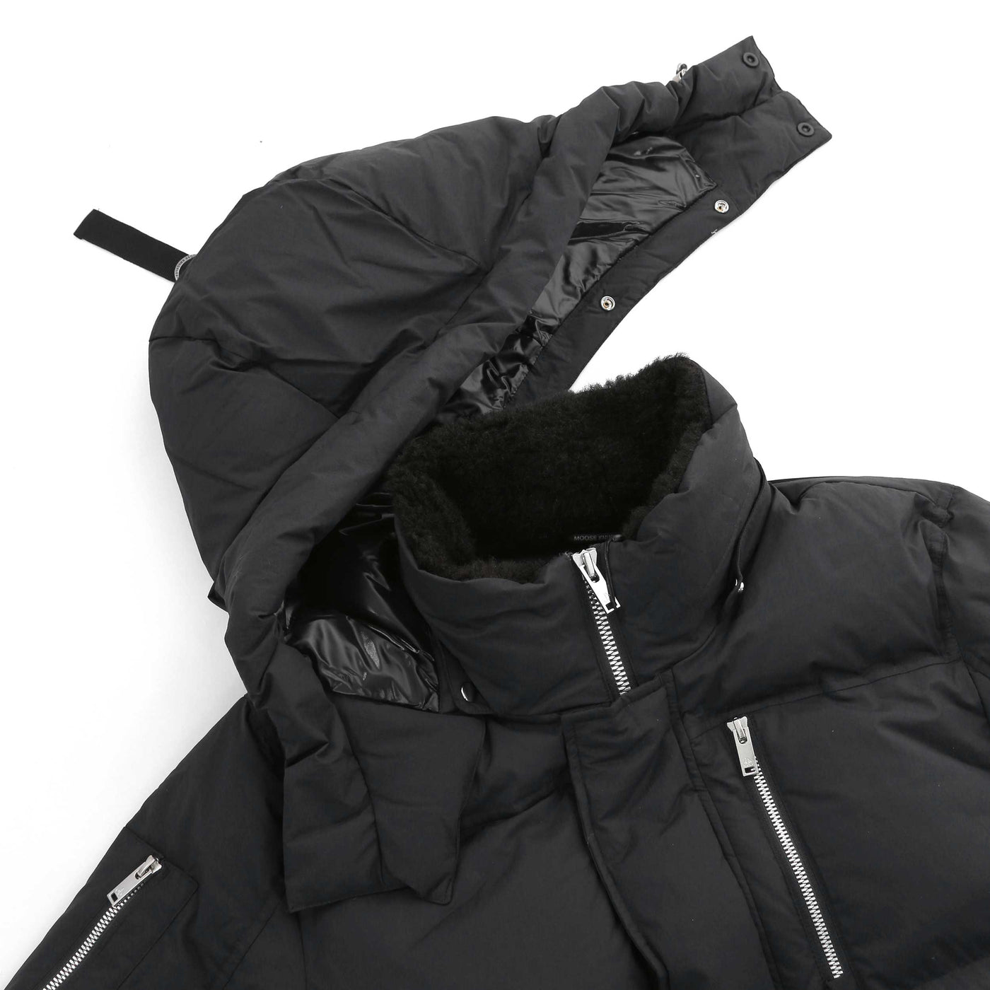 Moose Knuckles Everest 3Q Puffer Jacket in Black Hood Detached