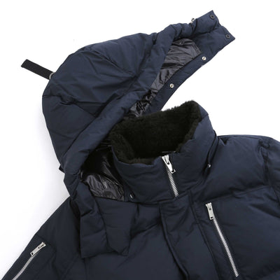 Moose Knuckles Everest 3Q Puffer Jacket in Navy Hood Detached
