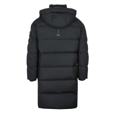 Moose Knuckles Everest Long Puffer Jacket in Black Back