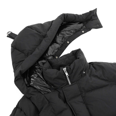 Moose Knuckles Everest Long Puffer Jacket in Black Hood Detached