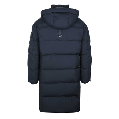 Moose Knuckles Everest Long Puffer Jacket in Navy Back