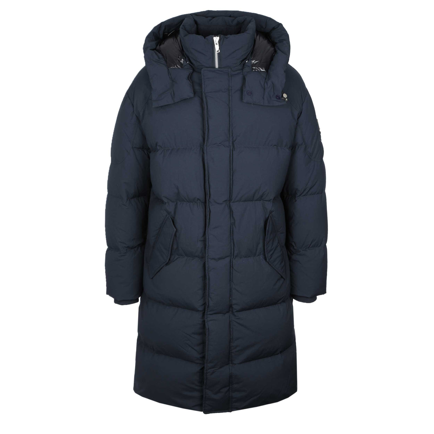 Moose Knuckles Everest Long Puffer Jacket in Navy