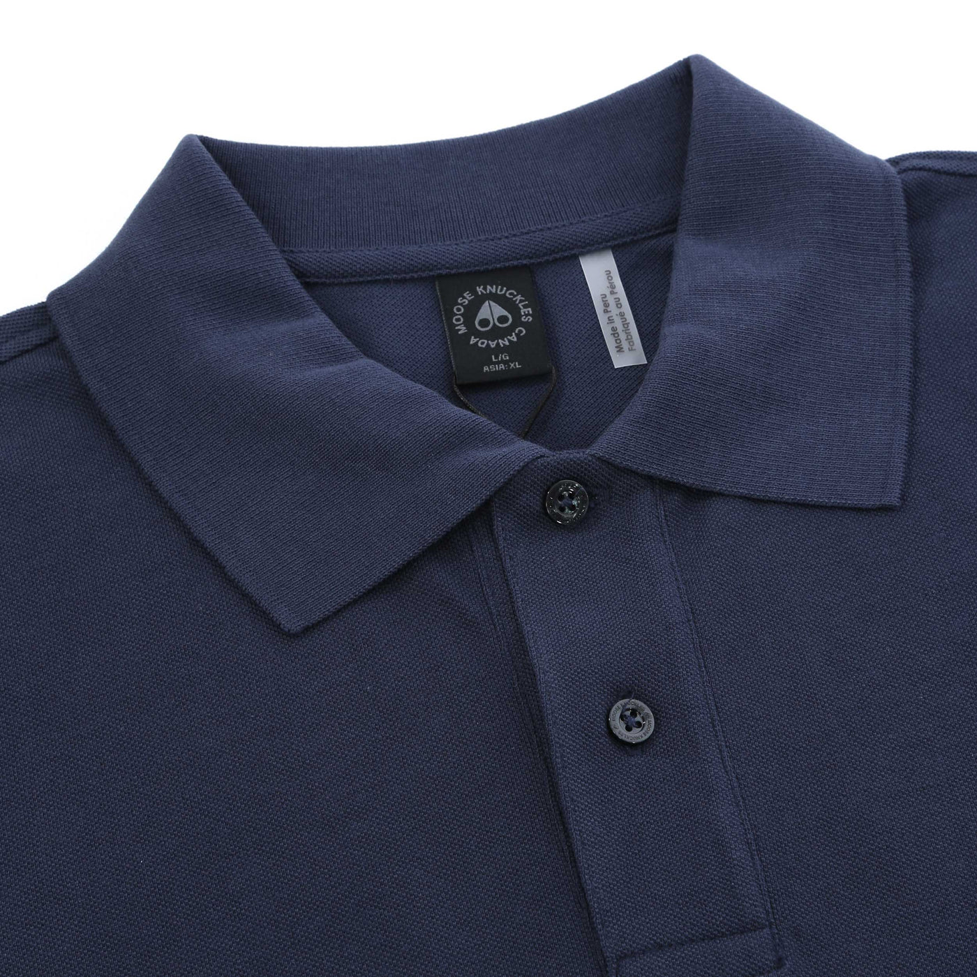 Moose Knuckles Everett Polo Shirt in Navy Collar
