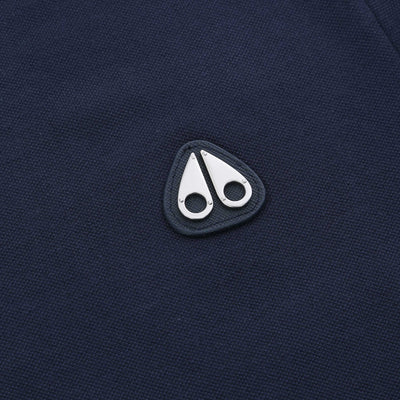 Moose Knuckles Everett Polo Shirt in Navy Logo