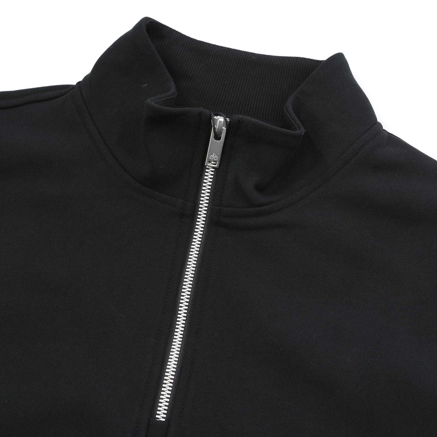 Moose Knuckles Hartsfield 1/4 Zip Sweatshirt in Black Placket