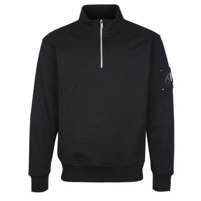 Moose Knuckles Hartsfield 1/4 Zip Sweatshirt in Black