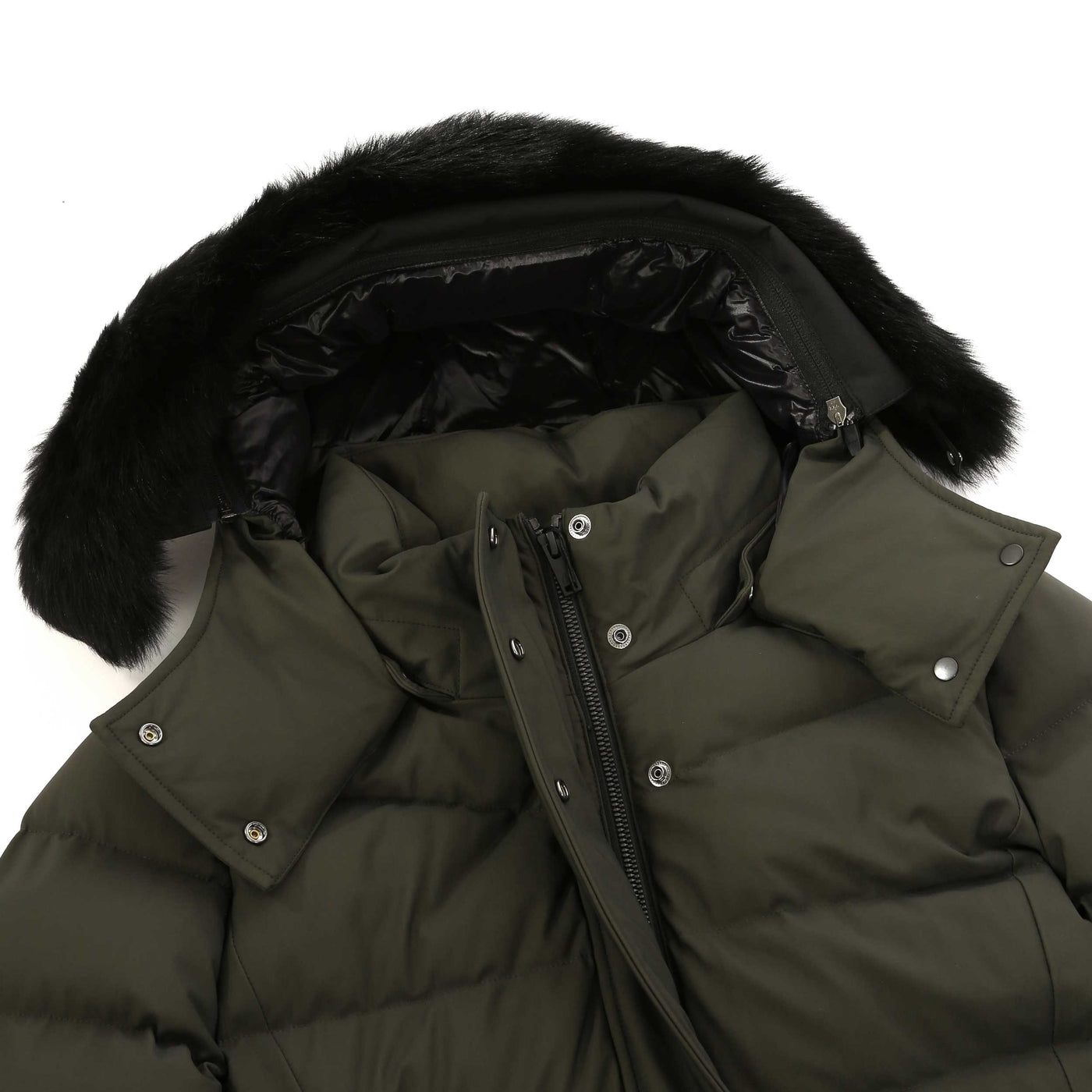 Moose Knuckles Watershed 3 Parka SH Ladies Jacket in Dark Olive Placket