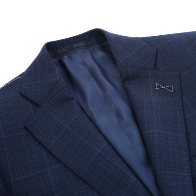 Norton Barrie Bespoke Check Suit in French Navy Lapel