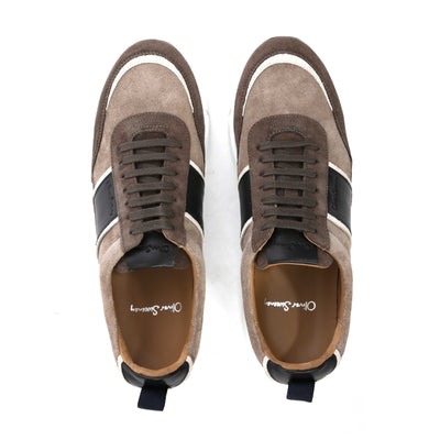 Oliver Sweeney Byram Trainer in Grey Suede Mix Birdseye