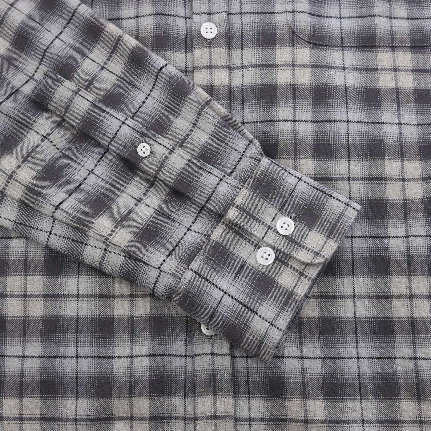 Oliver Sweeney Censo Shirt in Grey Navy Check Cuff