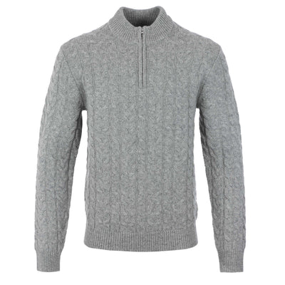 Oliver Sweeney Darlington 1/4 Zip Knitwear in Grey