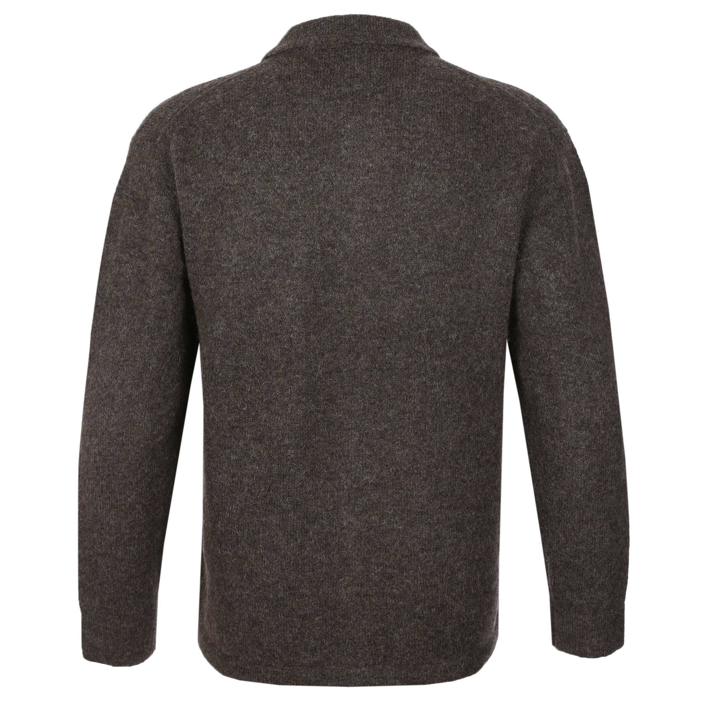 Oliver Sweeney Heywood Knitted Overshirt in Chocolate Back